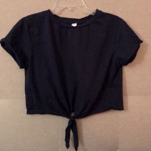 Navy Blue Crop Top